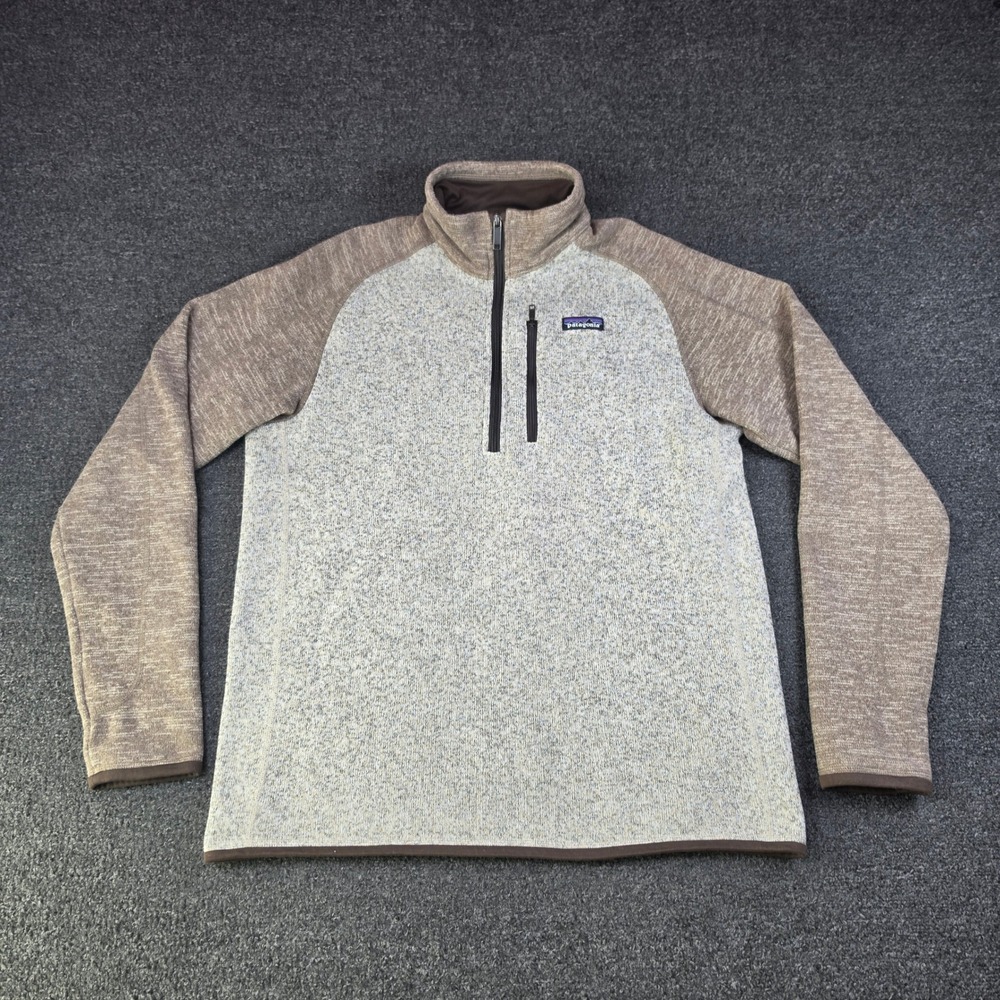 Patagonia Better Sweater 1/4 Zip Birch Pelican Ash Mens Large Fleece Hike 25522